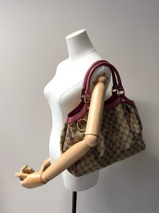 Gucci Sukey Pink Canvas Tasche - Second Hand - BONVOYAGELOUIS