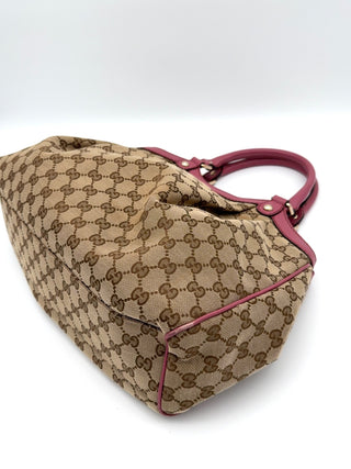 Gucci Sukey Pink Canvas Tasche - Second Hand - BONVOYAGELOUIS