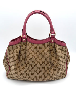 Gucci Sukey Pink Canvas Tasche - Second Hand - BONVOYAGELOUIS