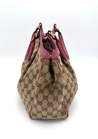 Gucci Sukey Pink Canvas Tasche - Second Hand - BONVOYAGELOUIS