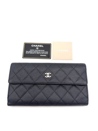 Chanel Classic Portemonnaie Caviar - Leder - Second Hand - BONVOYAGELOUIS