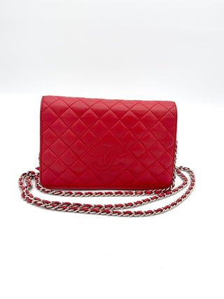 Chanel Wallet on Chain WOC Lammleder rot - Second Hand - BONVOYAGELOUIS