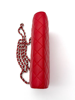 Chanel Wallet on Chain WOC Lammleder rot - Second Hand - BONVOYAGELOUIS